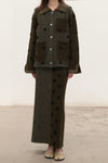 YANYAN KNITS Fall/Winter 2025: Daisy Work Jacket / V-Neck Vest / DAISY Maxi Skirt YYK-YYW25-2051-LV (Jacket)